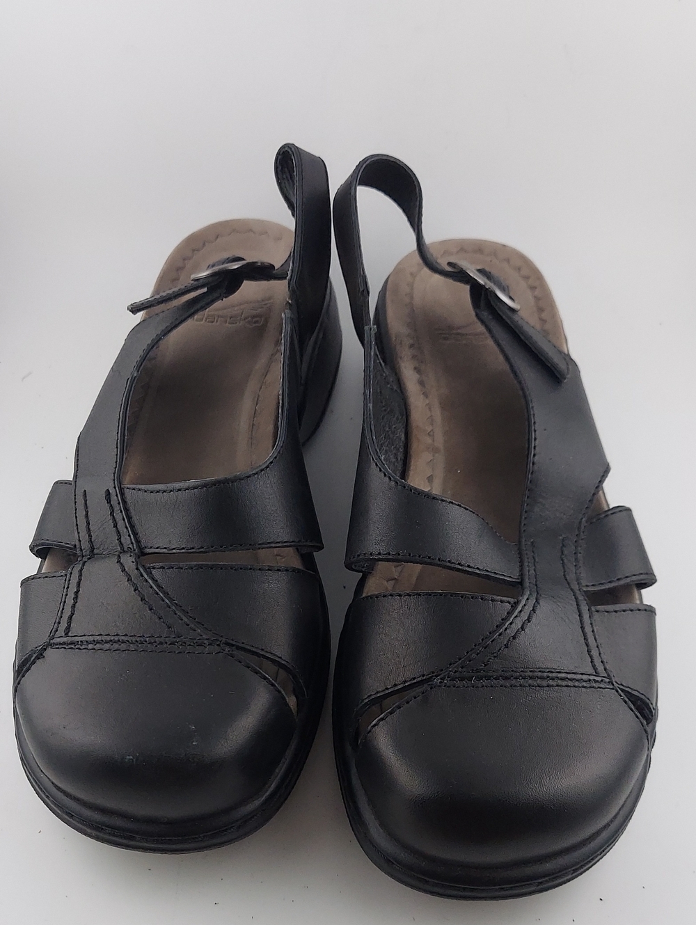 Dansko Black Leather Slingback Comfort Sandals